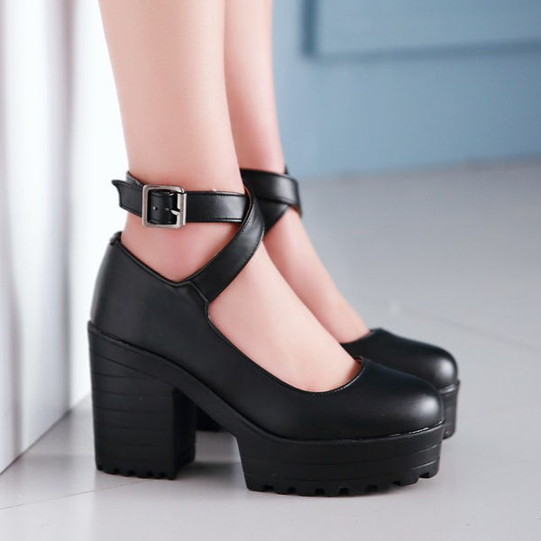 ankle strap platform heels