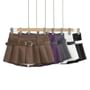 Low Waist Plain Mini Pleated Skirt