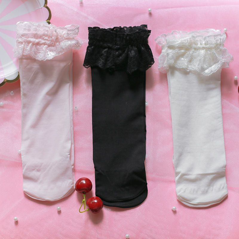 sayaka - 蕾丝边薄纱袜子