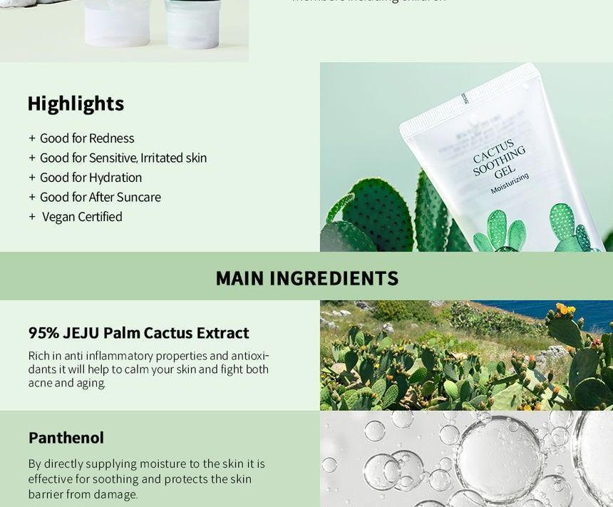Buy YADAH - Cactus Soothing Gel in Bulk | AsianBeautyWholesale.com