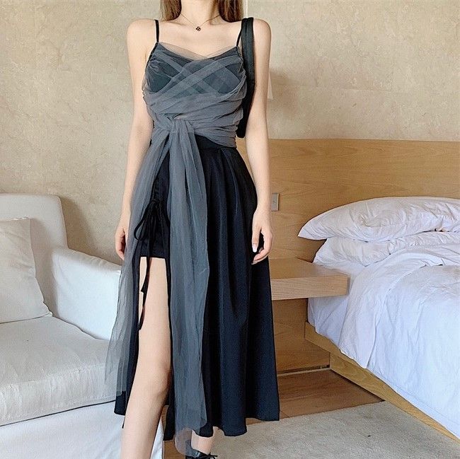 windflower - 薄纱吊带背心 / a字中长裙