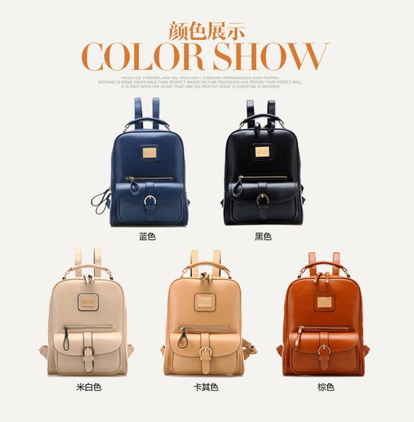 BeiBaoBao Faux Leather Backpack | YesStyle