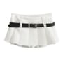 Low Waist Plain Mini Pleated Skirt