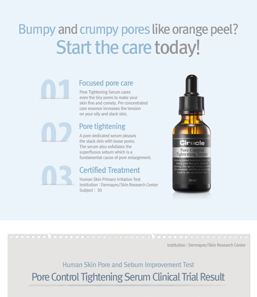 ciracle pore control tightening serum