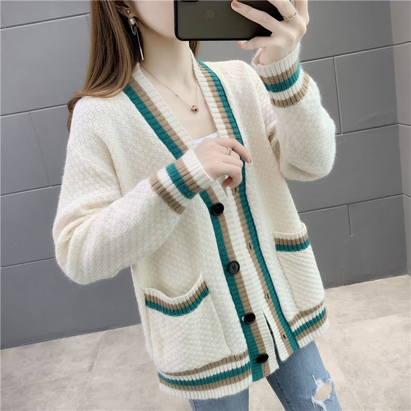 Ichimiu - Stripe Trim Cardigan | YesStyle
