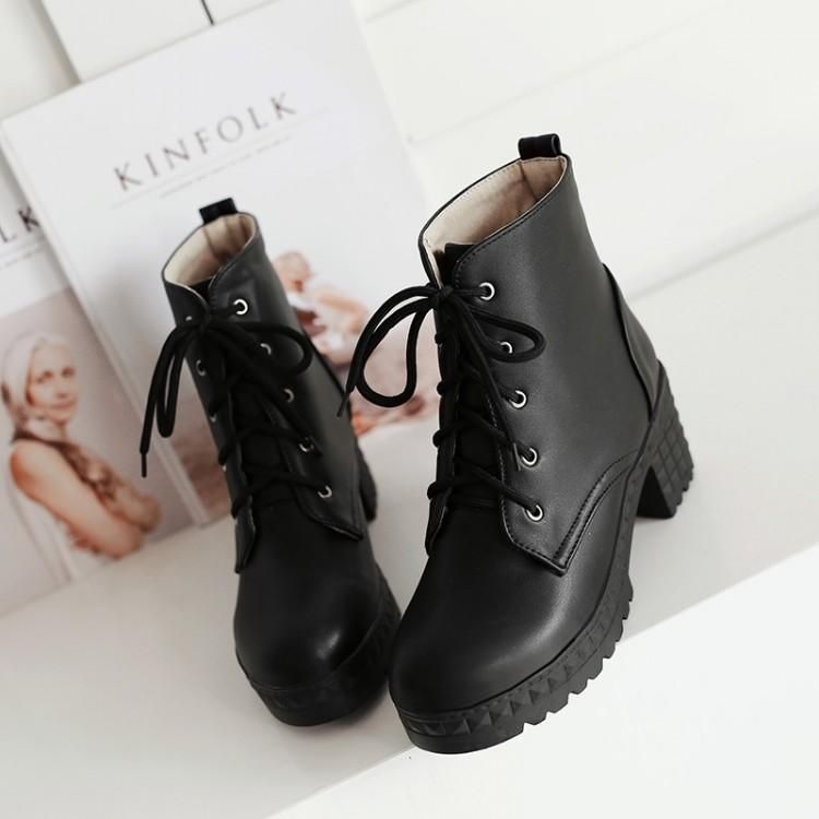 block heel boots with laces