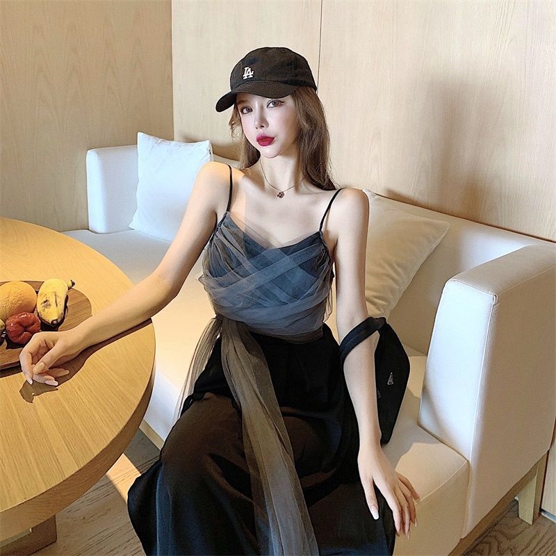 windflower - 薄纱吊带背心 / a字中长裙