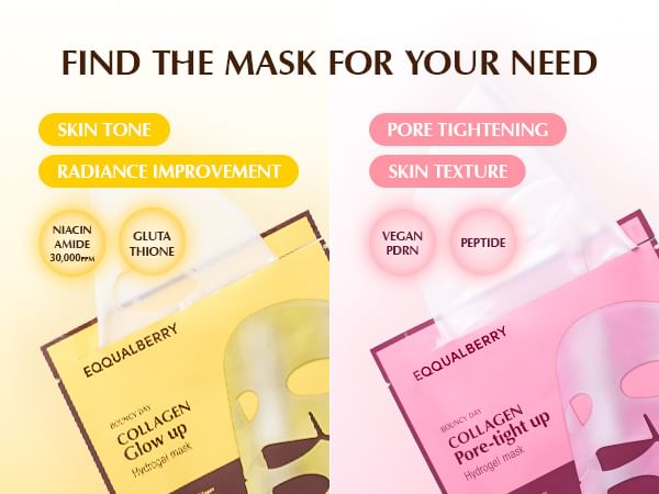 Eqqualberry collagen glow up hydrogel mask (4ea) - best price on stylekorean arabia