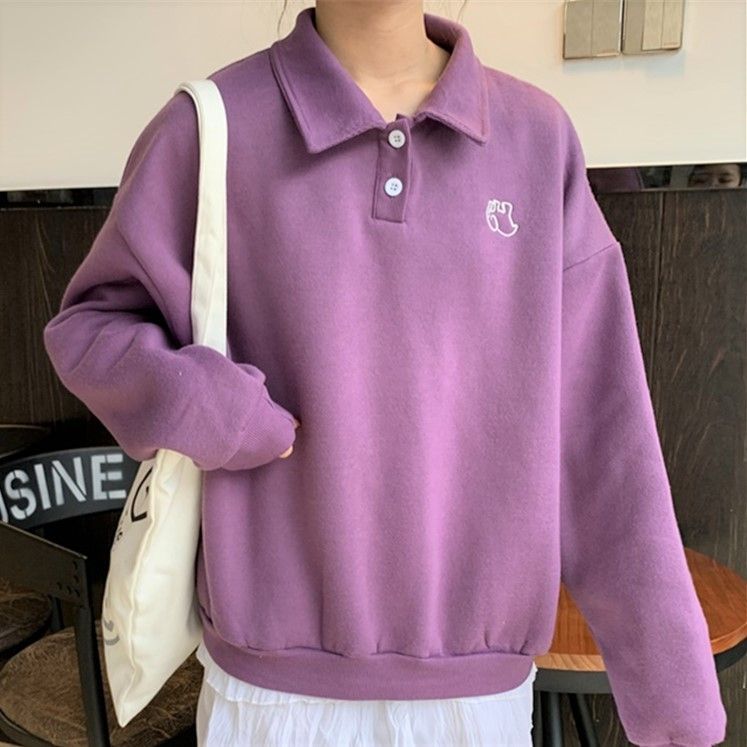 loose long sleeve polo