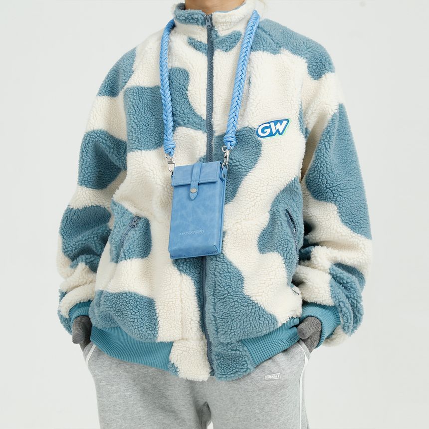 printed fleece jacket