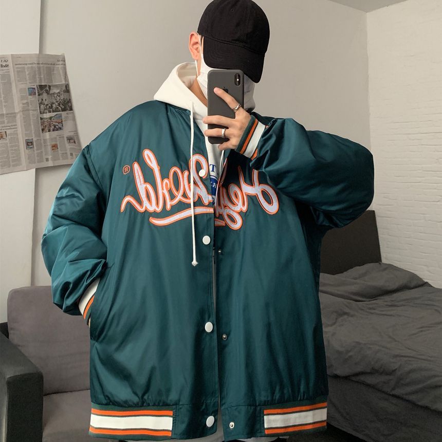 embroidered baseball jacket