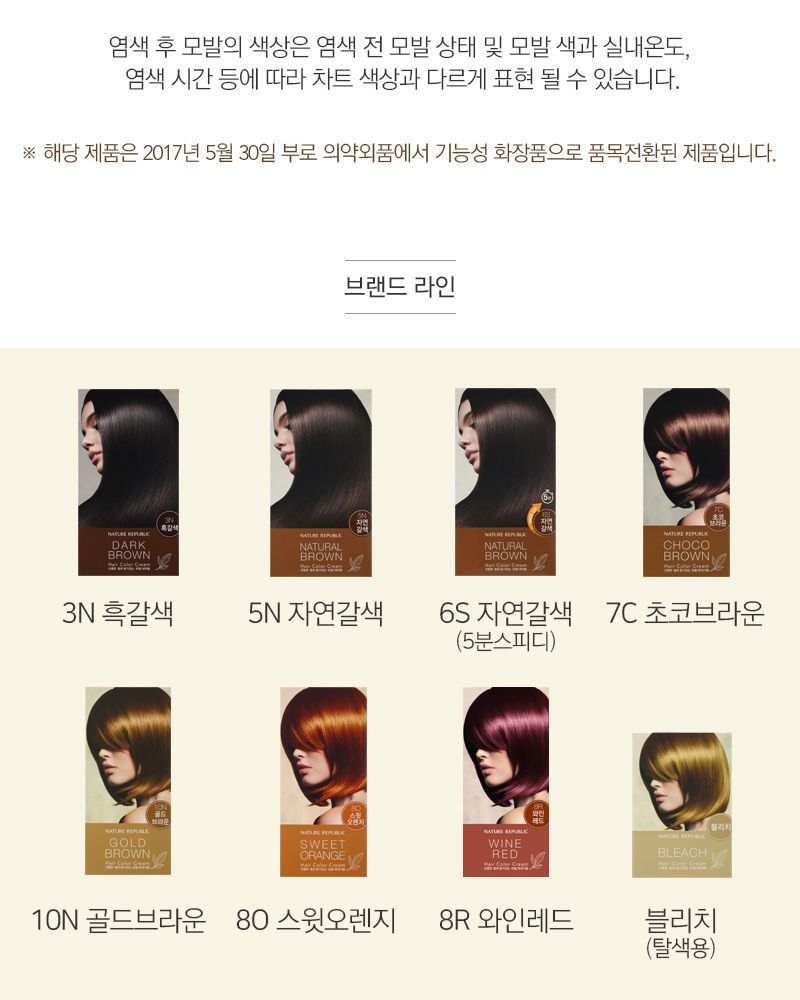 NATURE REPUBLIC Hair & Nature Hair Color Cream (5 minutes Speed) (6S