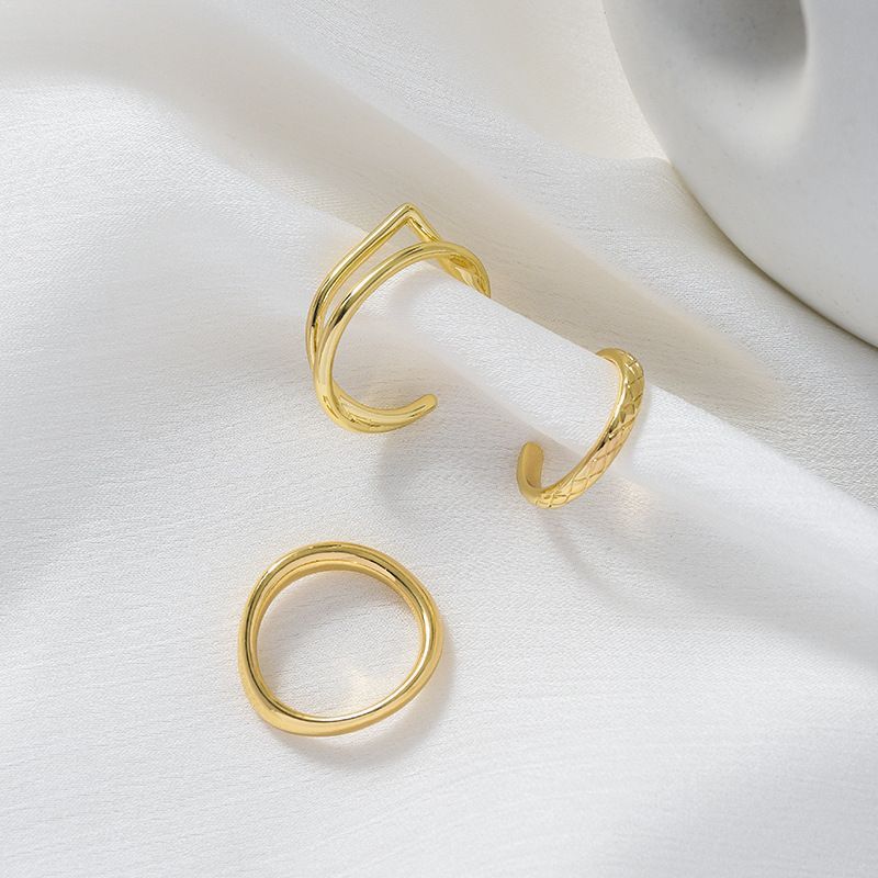 Diplet Set Of 3: Metal Ring | YesStyle