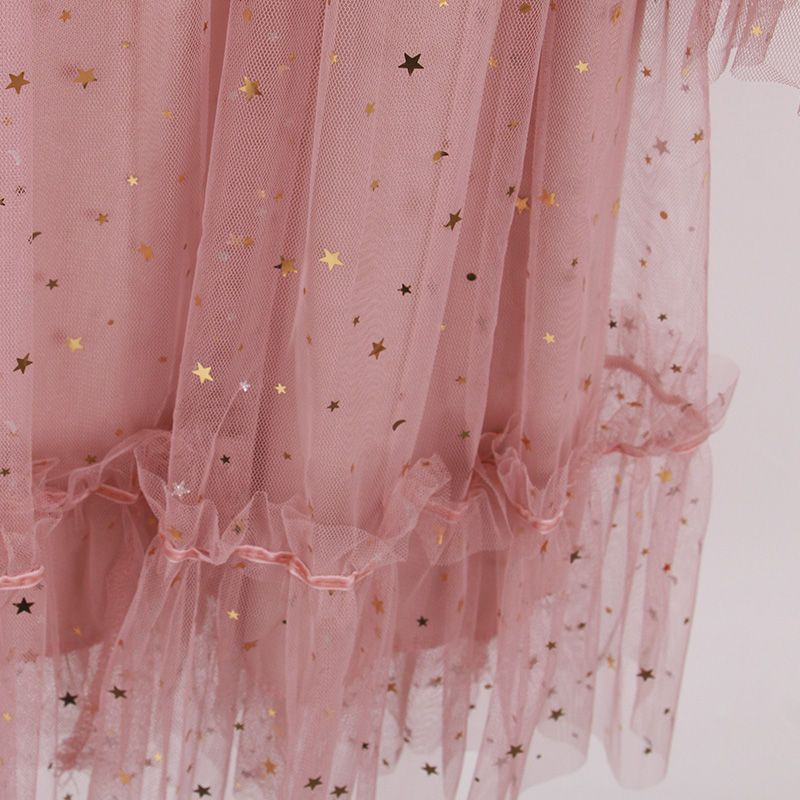 Knutsford Bell-Sleeve Sequined Mesh Lace Dress | YesStyle