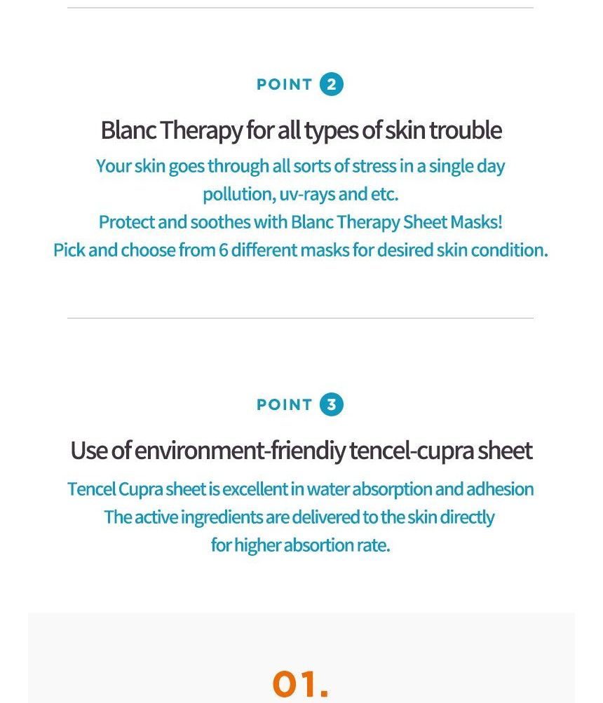 Blanc Therapy Facial Sheet Masks SetA (6 Sheets) – Ballonblancusa
