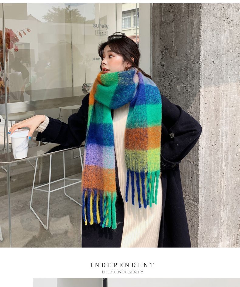 Frior Plaid Fringed Scarf | YesStyle