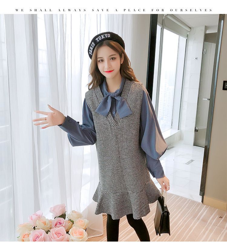 houyhnhnms - 套装: 领结带衬衫   千鸟格背带连衣裙
