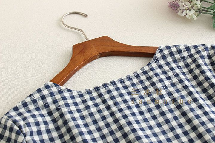 Mushi Short-Sleeve Check Midi Dress | YesStyle