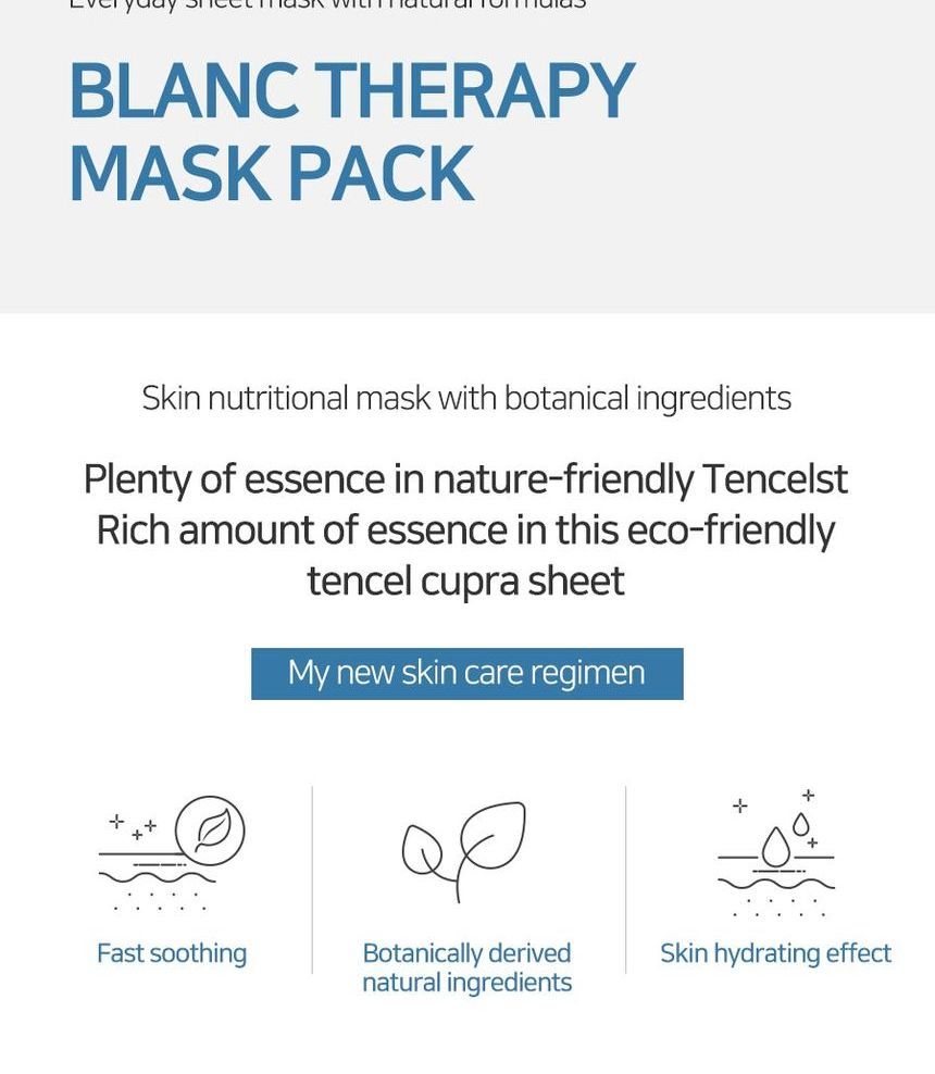 Blanc Therapy Facial Sheet Masks SetA (6 Sheets) – Ballonblancusa