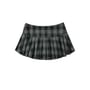 Low Rise Plaid Pleated Buttoned Mini A-Line Skirt