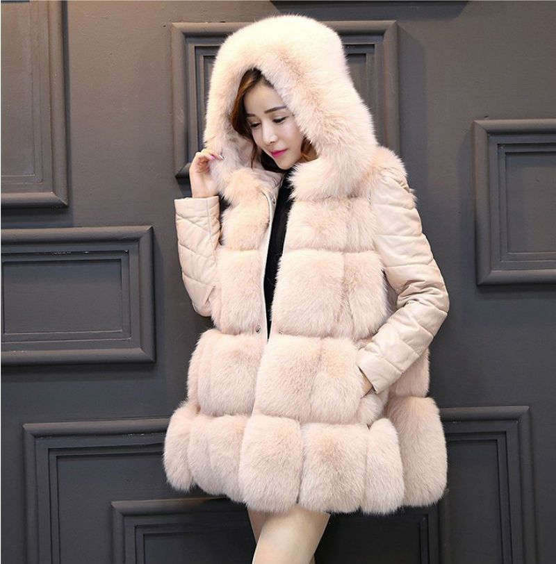 faux fur hooded vest