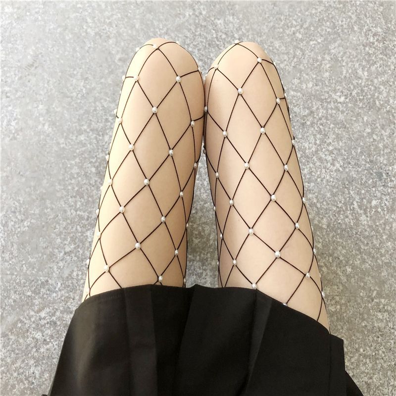 pearl fishnet tights