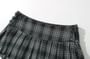 Low Rise Plaid Pleated Buttoned Mini A-Line Skirt