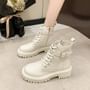 Lace-Up Platform Chunky Heel Boots