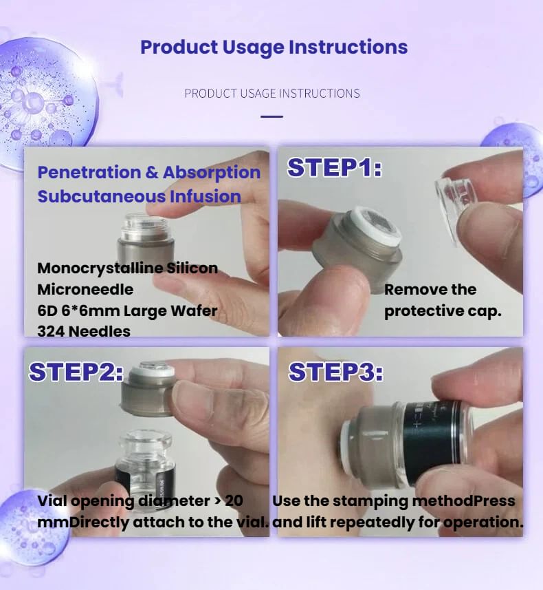 6D Nano Microcrystalline Infusion Head Microneedle Stamp Head 20PCS 10 <h3 class="PDq2pG_selectionAnchorContainer" data-start="438" data-end="525" data-section-id="ud5wjg">Professional Serum Applicator Consumable for 6D Skin Infusion & Cosmetic Treatments</h3> <p data-start="527" data-end="924"><strong data-start="527" data-end="544">Product Type:</strong> 6D Nano Microcrystalline Infusion Head<br data-start="583" data-end="586" /><strong data-start="586" data-end="602">Application:</strong> Professional Facial & Skin Care Treatments<br data-start="645" data-end="648" /><strong data-start="648" data-end="659">Design:</strong> Replaceable Treatment Head / Consumable<br data-start="699" data-end="702" /><strong data-start="702" data-end="714">Options:</strong> 6 Microcrystalline Configurations<br data-start="748" data-end="751" /><strong data-start="751" data-end="770">Particle Sizes:</strong> 100 μm / 150 μm / 185 μm / 225 μm / 300 μm / Rounded Crystal<br data-start="831" data-end="834" /><strong data-start="834" data-end="842">Use:</strong> Compatible 6D infusion equipment and corresponding professional treatment systems</p> 6D Nano Microcrystalline Infusion Head Microneedle Stamp Head 20PCS