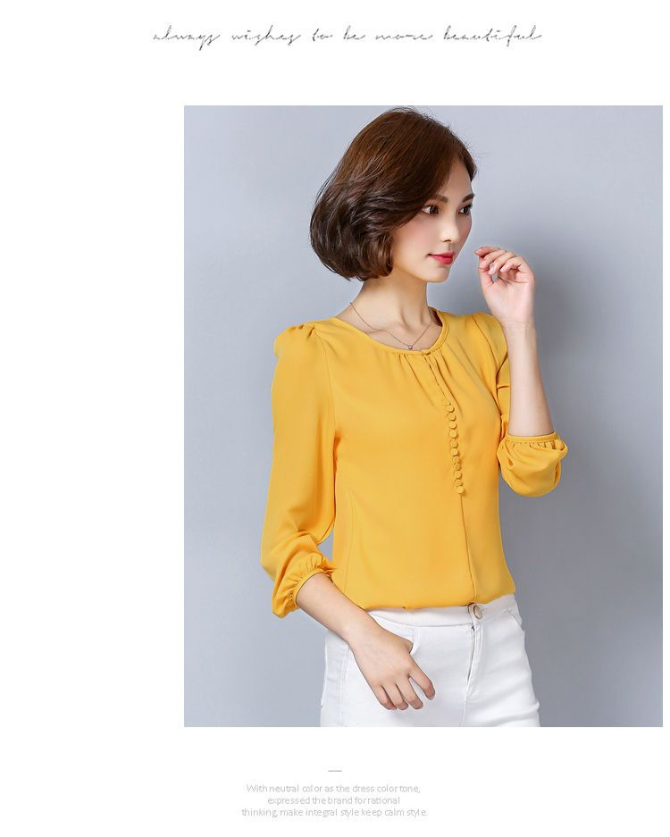 lilygirl Buttoned Chiffon Blouse | YesStyle