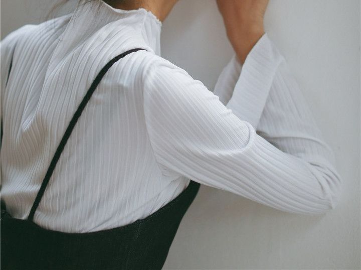 spaghetti strap over turtleneck