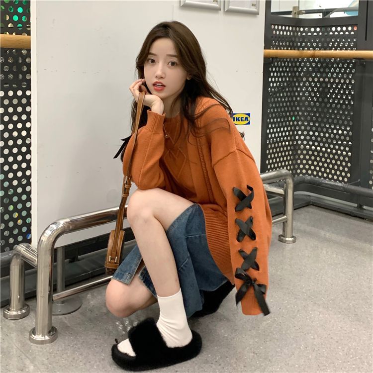 Lace-Up Cable-Knit Sweater 