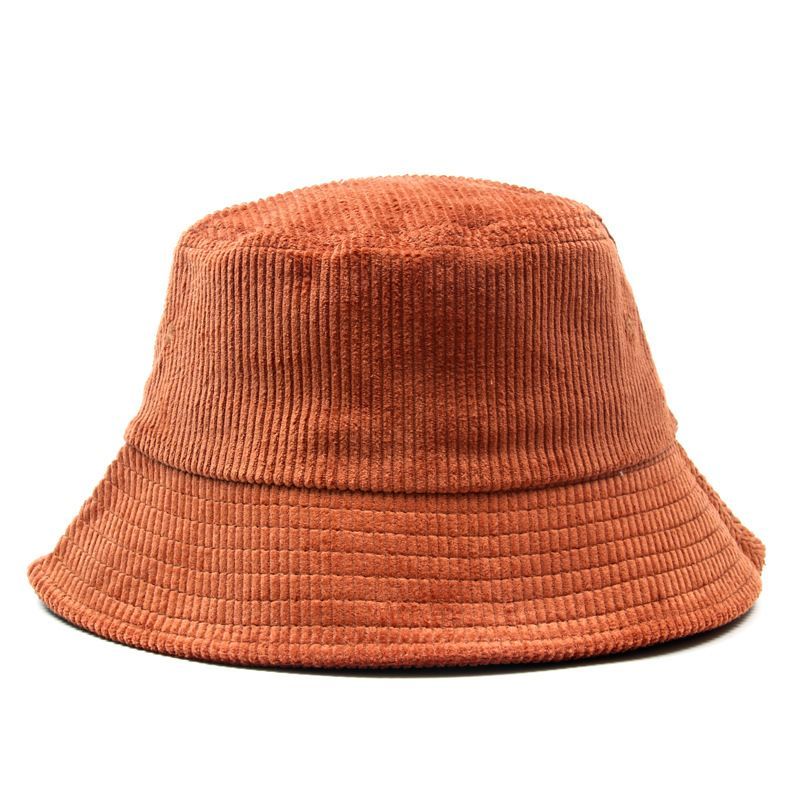 orange corduroy bucket hat