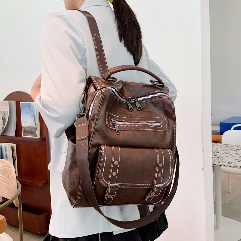 plain leather backpack