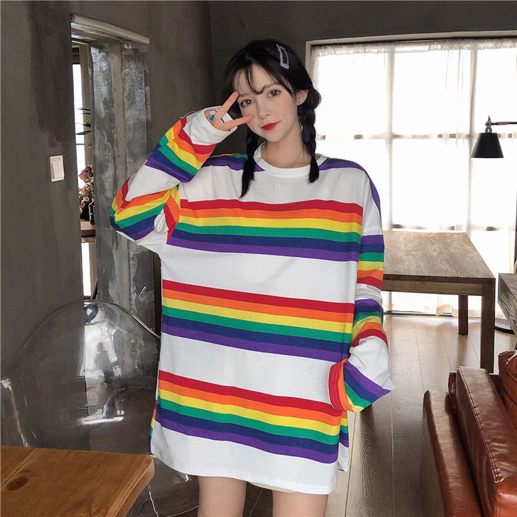 Buy GOUB - Rainbow Striped Long-Sleeve 