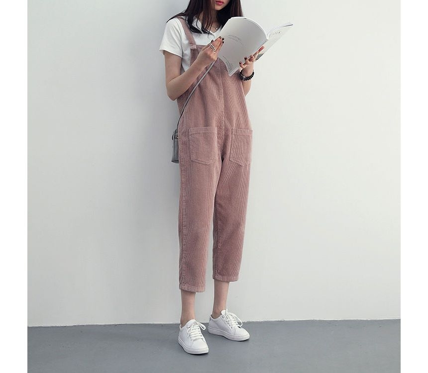 Cropped Corduroy Jumper Pants 