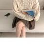 Cable Knit Sweater / Mini A-Line Skirt