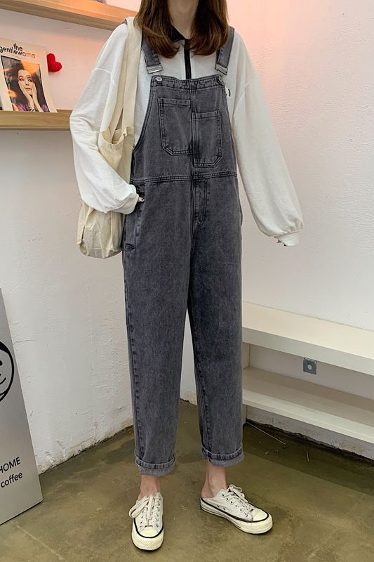 Essere - Cropped Denim Dungaree | YesStyle