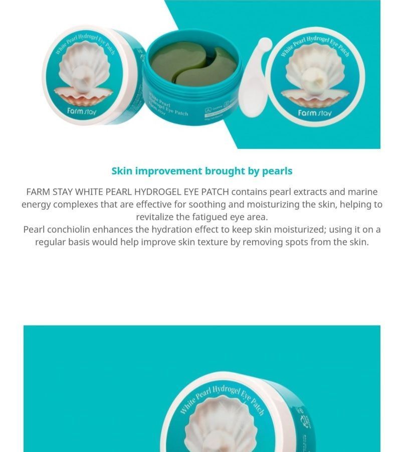Buy Farm Stay - White Pearl Hydrogel Eye Patch in Bulk |  AsianBeautyWholesale.com