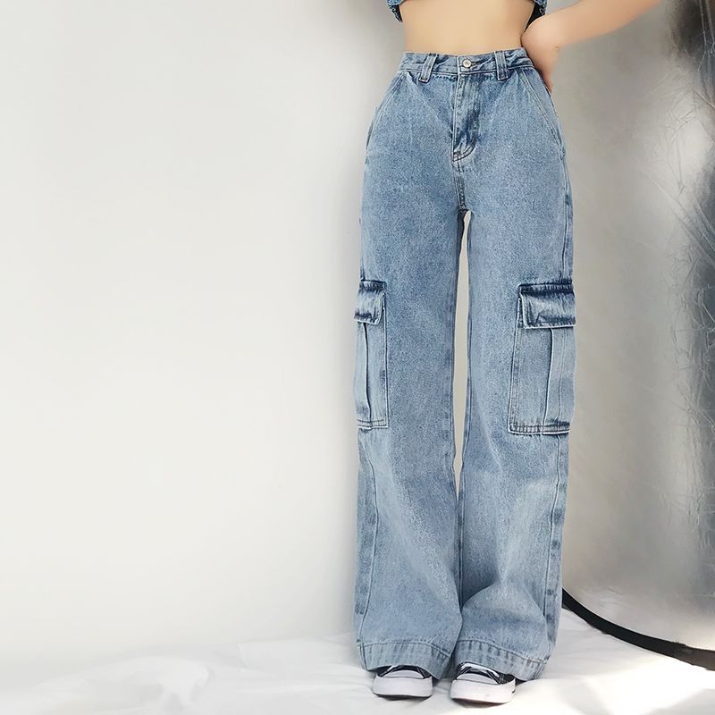 wide leg cargo jeans