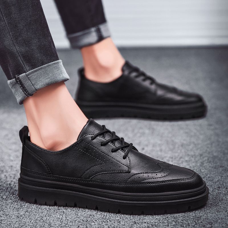 Chaoqi Faux Leather Sneakers | YesStyle