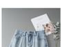 High Rise Washed Denim Mini A-Line Skirt