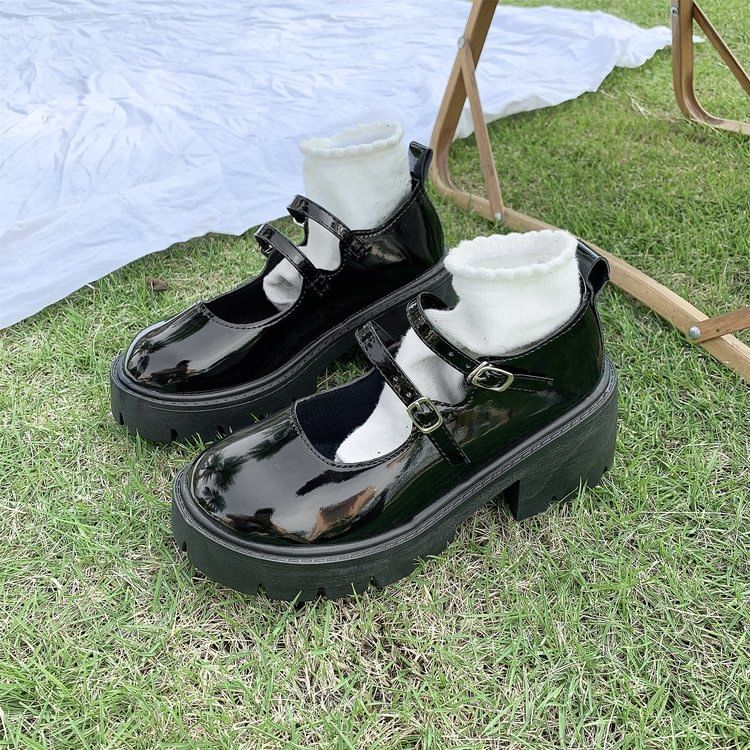 bolitin platform heel mary janes black 40