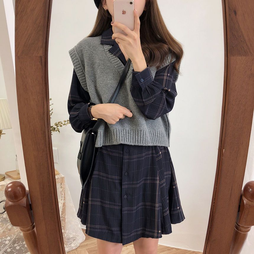 sweater vest shirt dress