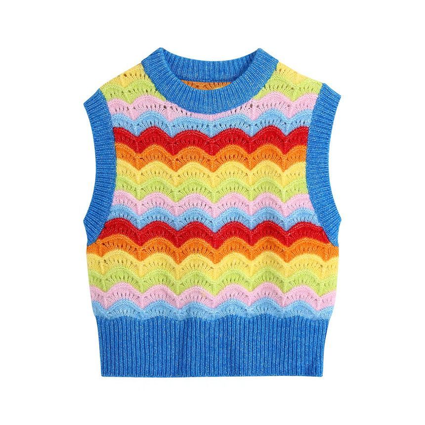 Kimmell - Rainbow Knit Vest | YesStyle