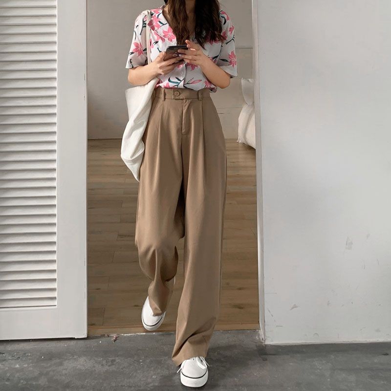 Buy Guromo - High-Waist Wide-Leg Dress Pants in Bulk |  AsianBeautyWholesale.com