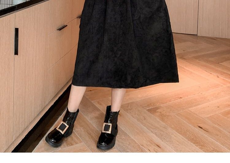 turtleneck and pinafore
