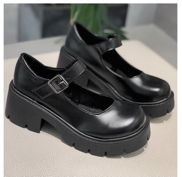 bolitin platform heel mary janes black 40