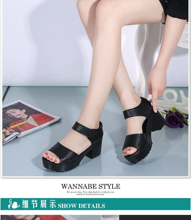 tilbage Total Underlegen Weiya Chunky Heel Ankle Strap Platform Sandals | YesStyle