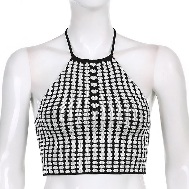 knitted halter neck crop top